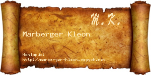 Marberger Kleon névjegykártya
